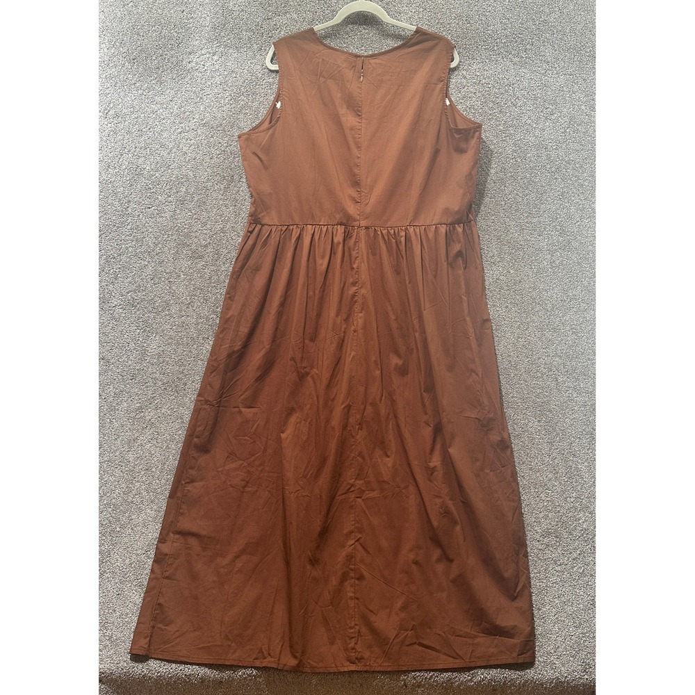 La Bellum Hillary Scott Maxi Dress 1X Brown Embroidered Boho Peasant‎ Cottage - Picture 2 of 12